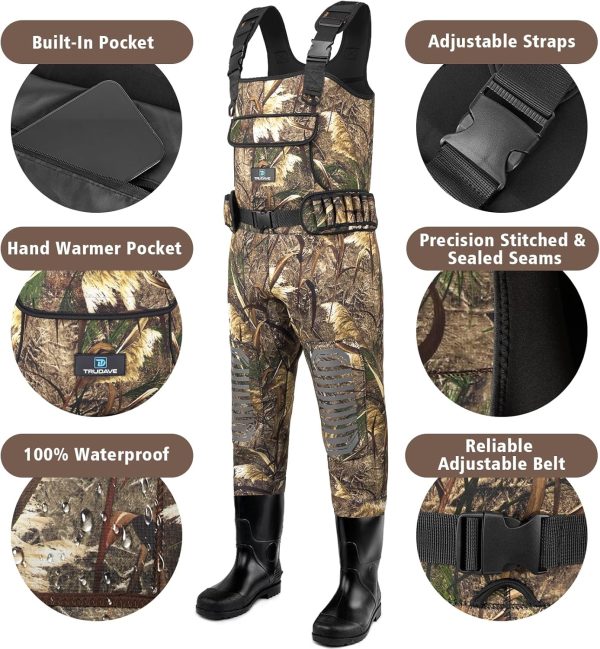 Fishing Waders for Men, Chest Waders with Boots Waterproof for Men & Women, Neoprene Waders for Hunting & Fishing